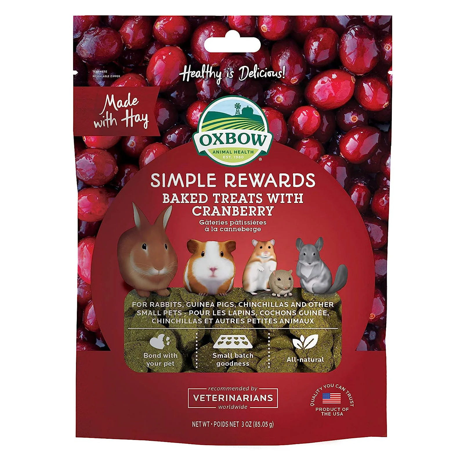 Recompense-pentru-rozatoare-cu-merisoare-Oxbow-85-g