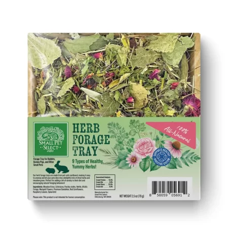 Tavita cu ierburi aromate pentru rozatoare, Forage Tray, Herbal, Small Pet Select, 70 gr